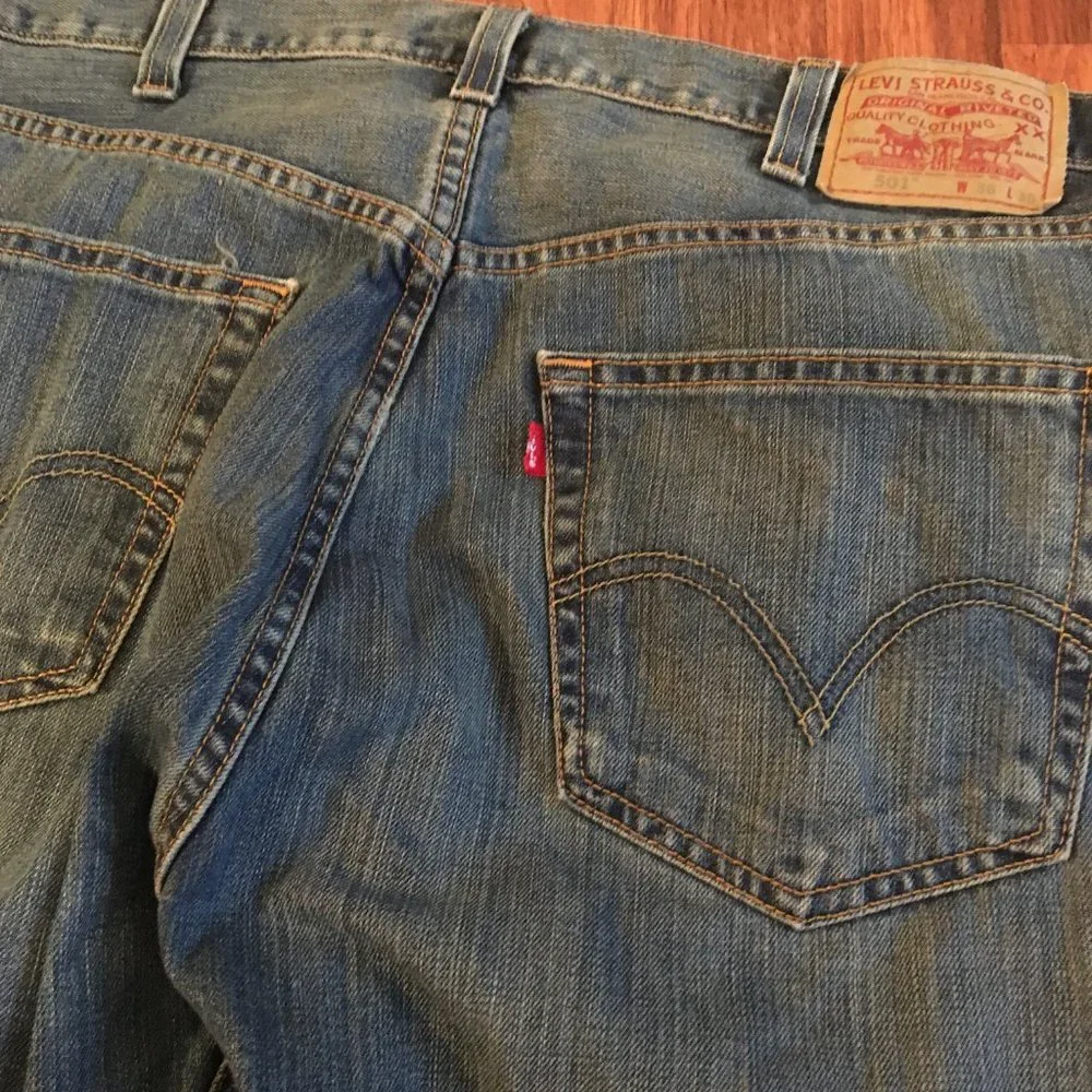 Levi's 501 XX Jeans Mens W38 x L30 Straight Leg Button Fly - Picture 8 of 12